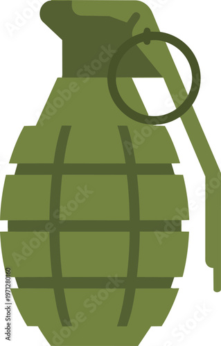 Green grenade with pin.