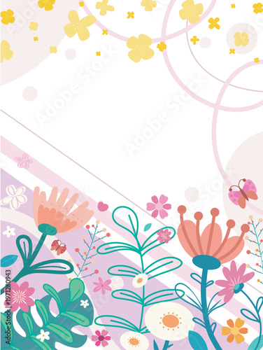 Pastel Floral Spring Nature Background Illustration