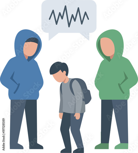 Teenagers Bullying Young Boy.