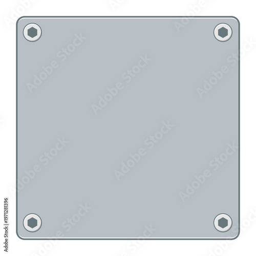Illustration of metal plate with bolts
