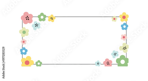 Spring Floral Frame Minimal Border Design