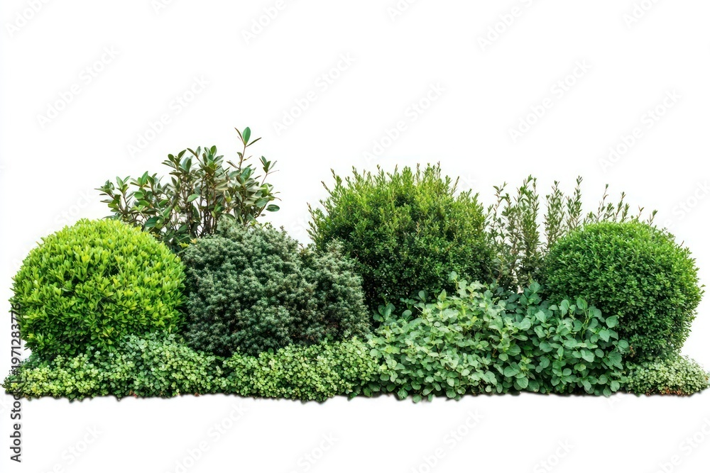 Fototapeta premium Bushes and shrubs horticulture arrangement vegetation.