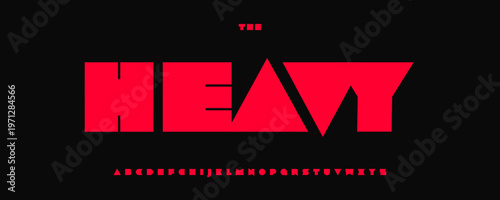 Heavy Shape Font Logo Alphabet Vector English Letters Set Modern Typography, Creative Typographic Design for Title Text, Typo Poster Headline, Type Symbol Logotype, Sans Serif Fonts. Vector Typeface