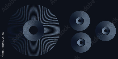 Blue abstract background with glowing circles. Swirl circular lines pattern. Geometric spiral. Twirl element. Modern graphic design. Futuristic technology concept.