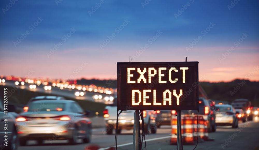 Obraz premium Electronic road sign displaying 