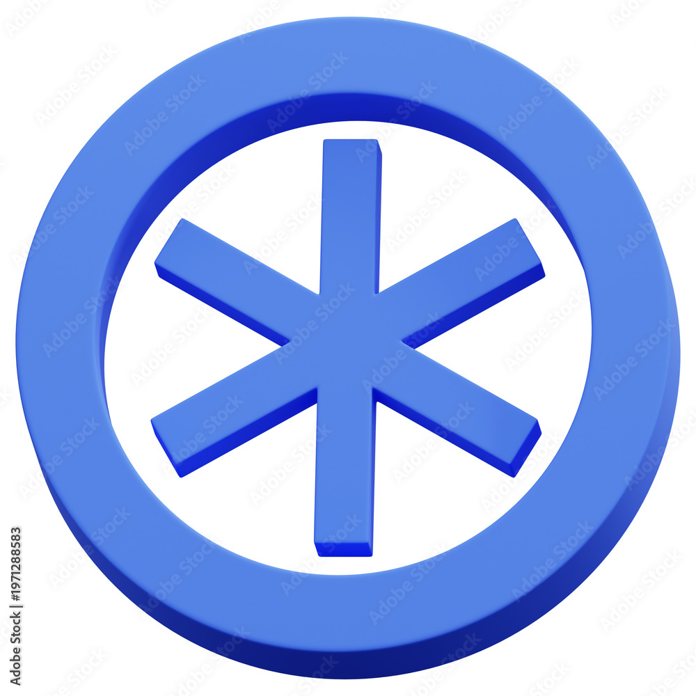Obraz premium 3D Royal Blue Abstract Ring Asterisk Symbol Shape