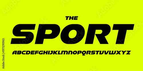 Garage service font, bold italic letters, dynamic alphabet for car racing logo and headline, automotive typography, sport game design. Vector typographic design