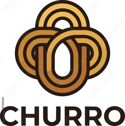 Churro Food Logo Design.