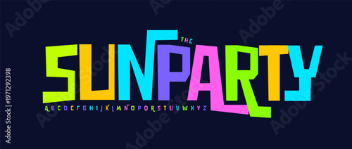 Quirky Font Bouncy Alphabet Witty Letters Groovy Typeset Colorful Cartoon Typeset. Carnival Funky Typography for Music Fest Logo Kids Birthday Headline Toy Branding Comic Title Text. Vector Typeset