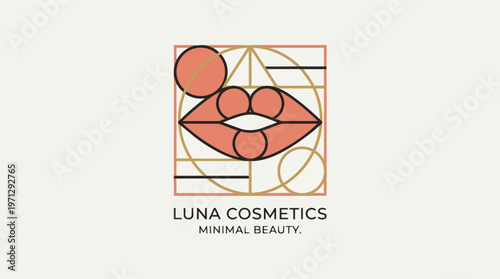Lips Cosmetics Beauty Logo Design.