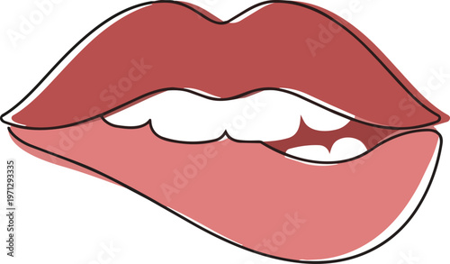 Woman smiling lips and teeth.
