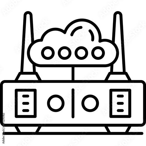 Cloud Gateway Node Outline Icon
