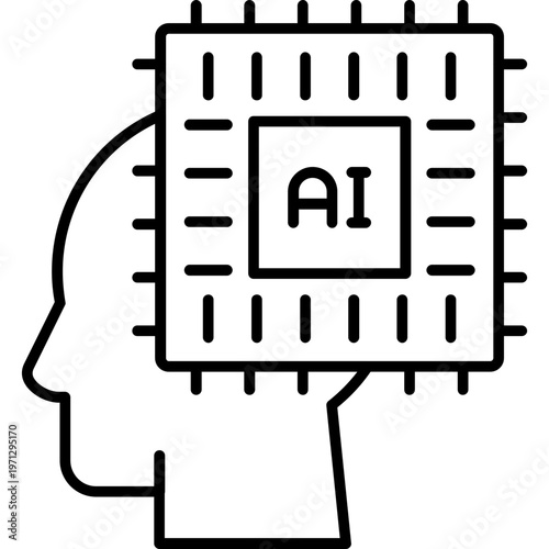 AI Computation Outline Icon