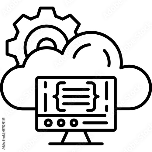 Serverless Computing Outline Icon