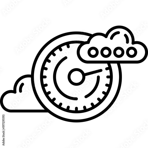 Cloud Performance Outline Icon