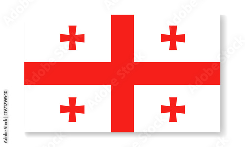 Georgia national flag in flat style. Vector flat background.