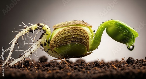 Sunflower bud emergence a close up of new growth and developing bloom