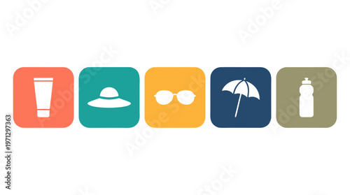 Sun Protection SPF Skincare Routine Steps Infographic Flat Vector