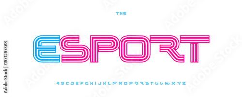 Esport Line Font Logo Alphabet Vector English Letters Set Modern Typography, Creative Typographic Design for Title Text, Typo Poster Headline, Type Symbol Logotype, Sans Serif Fonts. Vector Typeface