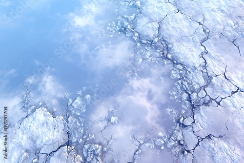 Cracked Ice Surface - Frozen Landscape