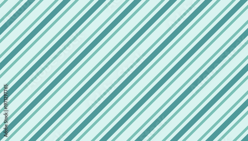 Diagonal teal and mint green striped pattern background