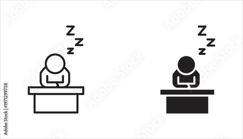 tired person icon set, fatigue or exhausted, stress, vector illustration on white background