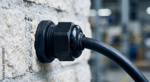Waterproof Cable Gland Installed in Brick Wall for Solar PV Cable Routing