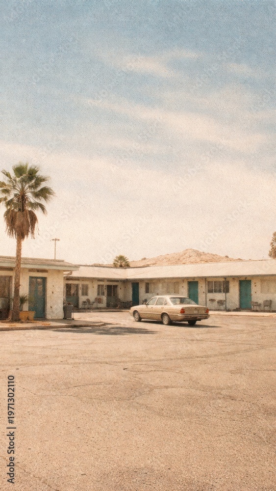 Fototapeta premium Vintage motel desert mobile wallpaper