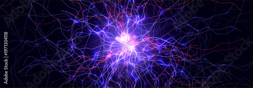 Neural Networking Science Technology Scientific Research. Biotech AI Big Data Learning. Hacker Attack Cyber Security Biohacking. Fertilisation BG. Cosmic Space Universe Big Bang. Vector Illustration