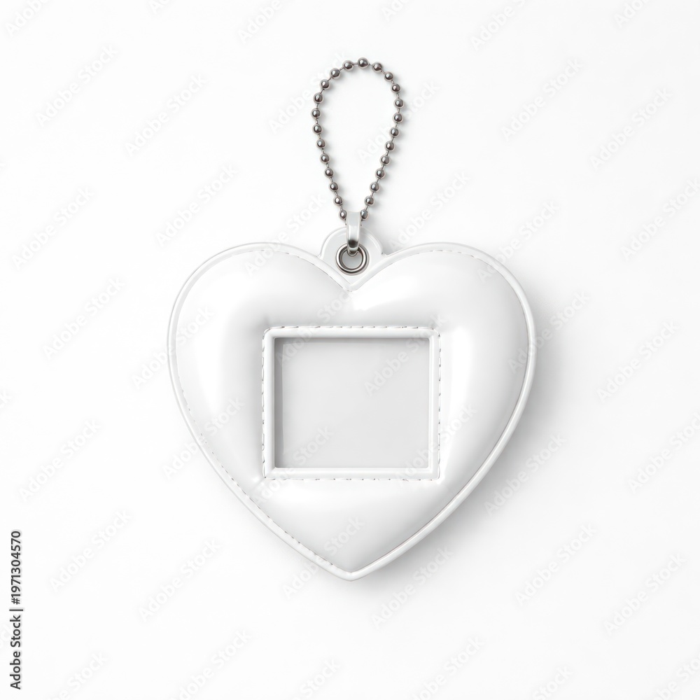 Fototapeta premium Heart-shaped keychain with frame.