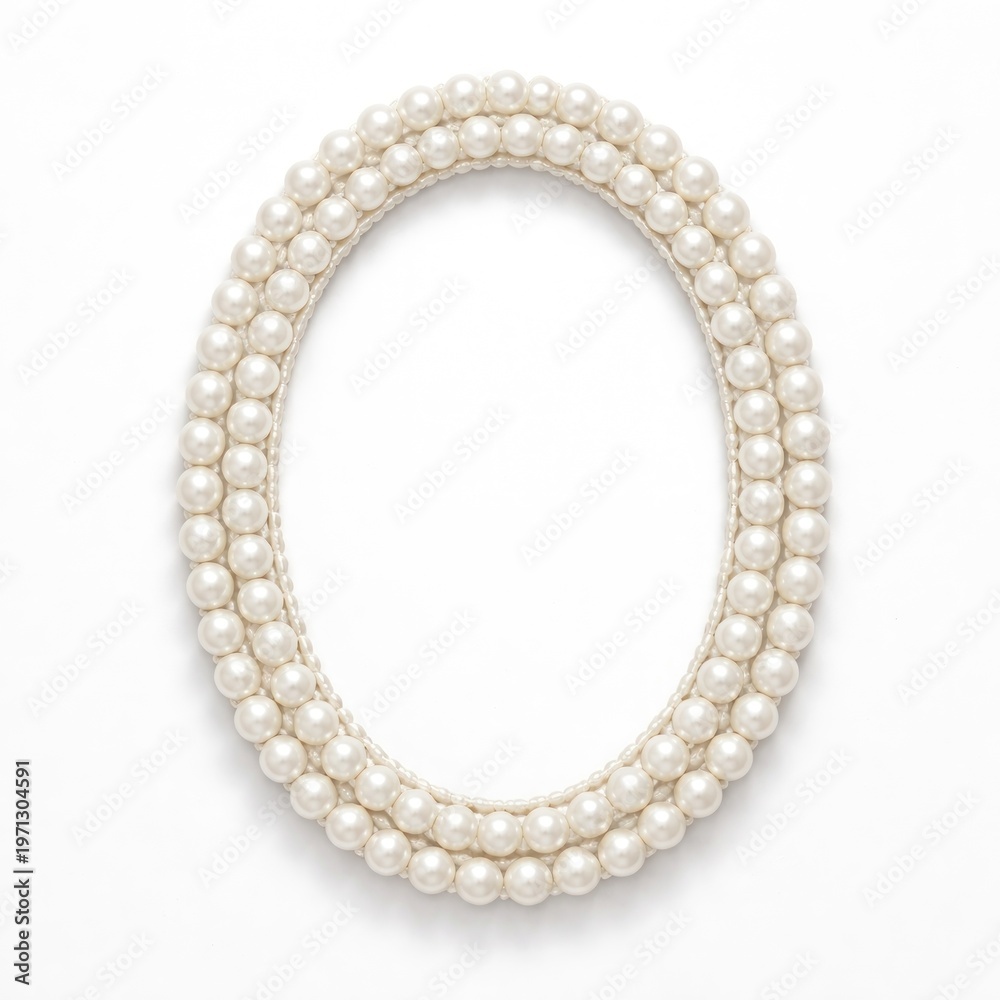 Fototapeta premium Elegant oval pearl photo frame
