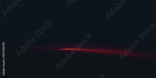 Digital technology art featuring red and green energy waves with white smoke motion across a dark backdrop of glowing light rays and blue flare flashes