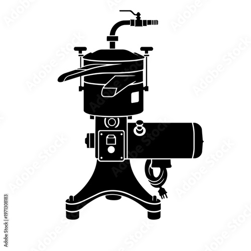 Vintage milk separator – industrial vector icon