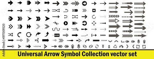 Universal Arrow Symbol Collection Mega Set for Navigation and Directional UI Design