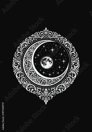 Sacred Moon Minimalist Spiritual Symbol