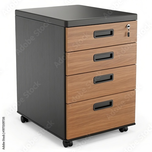 Modern wooden mobile file cabinet