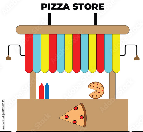 vector pizza store