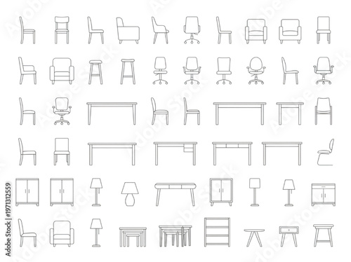 Collection of Architectural Furniture CAD Blocks for Interior Design and Drafting