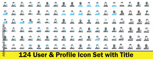 User and Profile Icons Mega Collection, Flat Human Avatar Symbols for UI UX and Social Media