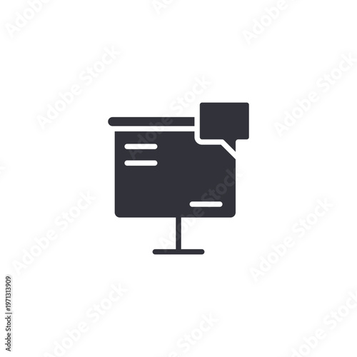 Monitor with connection symbol icon representing digital marketing, online advertising, analytics, and modern business communication strategies.