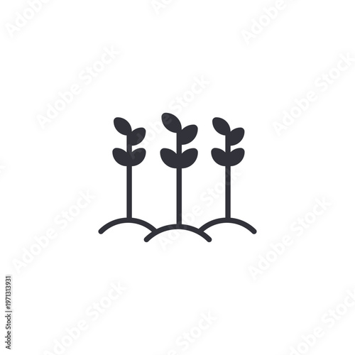 Plant growth icon representing farming, agriculture services, sustainability, crop development, eco-friendly practices, and rural industry.