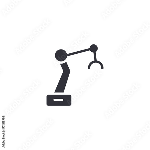 Robotic arm icon representing automation, artificial intelligence, manufacturing robotics, innovation, and advanced industrial technology.