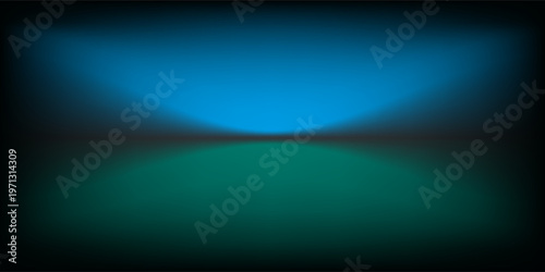 Abstract gradient podium background. Empty blue and green 3D studio background. Clean scene for product presentation mockup template. eps 10