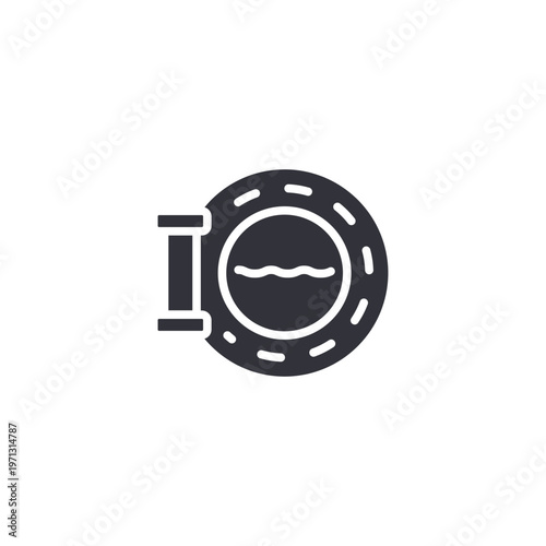 Lifebuoy icon symbolizing rescue, safety equipment, emergency response, maritime protection, and lifesaving support at sea.