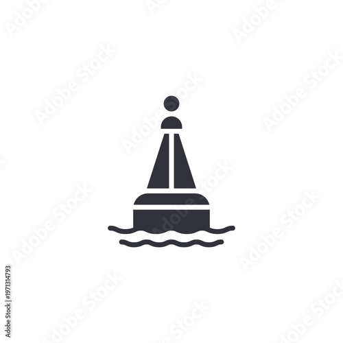 Sea buoy icon symbolizing navigation markers, water safety, maritime guidance, and coastal signaling systems.