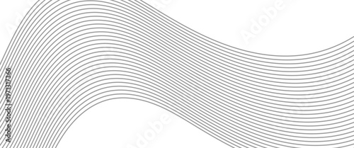 Abstract curved line wave pattern. Minimal flowing stripe background. Modern geometric line texture. Elegant wavy line design.