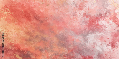 Abstract watercolor background texture with orange fire splashes and red smoke patterns on aged vintage paper art for a grungy wallpaper illustration