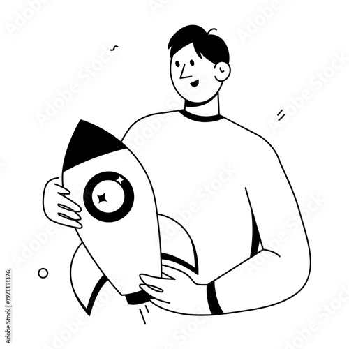 A doodle style illustration depicting a product launch
