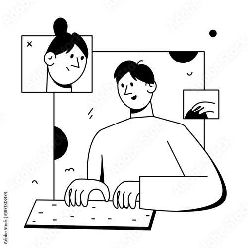 A doodle style illustration depicting a product launch
