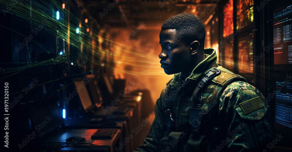 Obraz premium an army man in the style of dramatic portraits